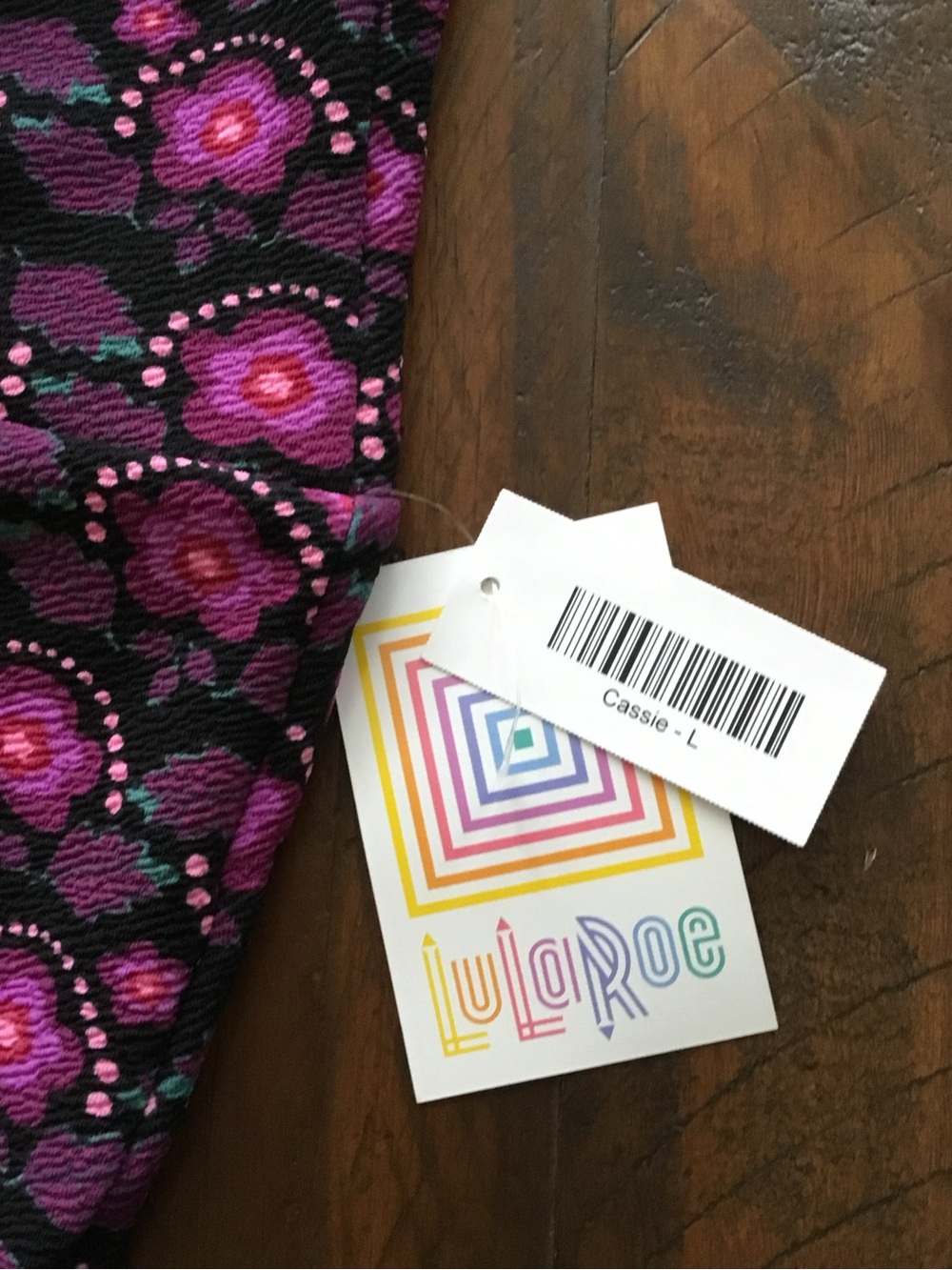 LuLaRoe Cassie Black Floral Pencil Skirt - Picture 2 of 5